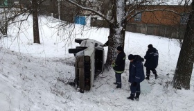 На Зіньківщині автівка з&rsquo;їхала у кювет і перекинулася