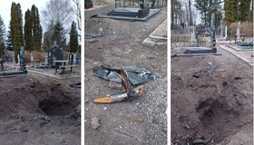 Російський БпЛА пошкодив цвинтар у Гребінці